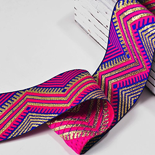 Trim 2" Jacquard Metallic Braid By 2-Yards, May-Dn7257 #TOP13