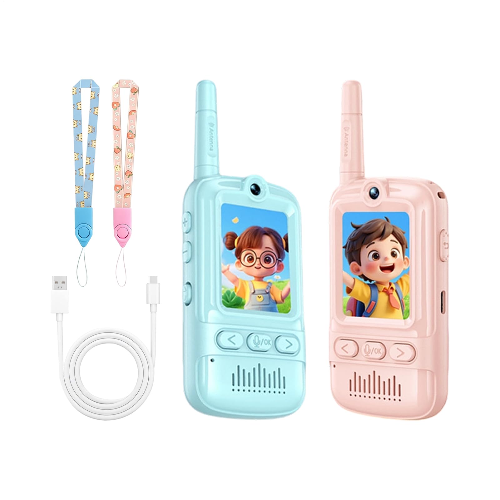 Talkie-Walkie Vidéo pour 2 Pièces Rechargeables Jouet Intérieur Extérieur