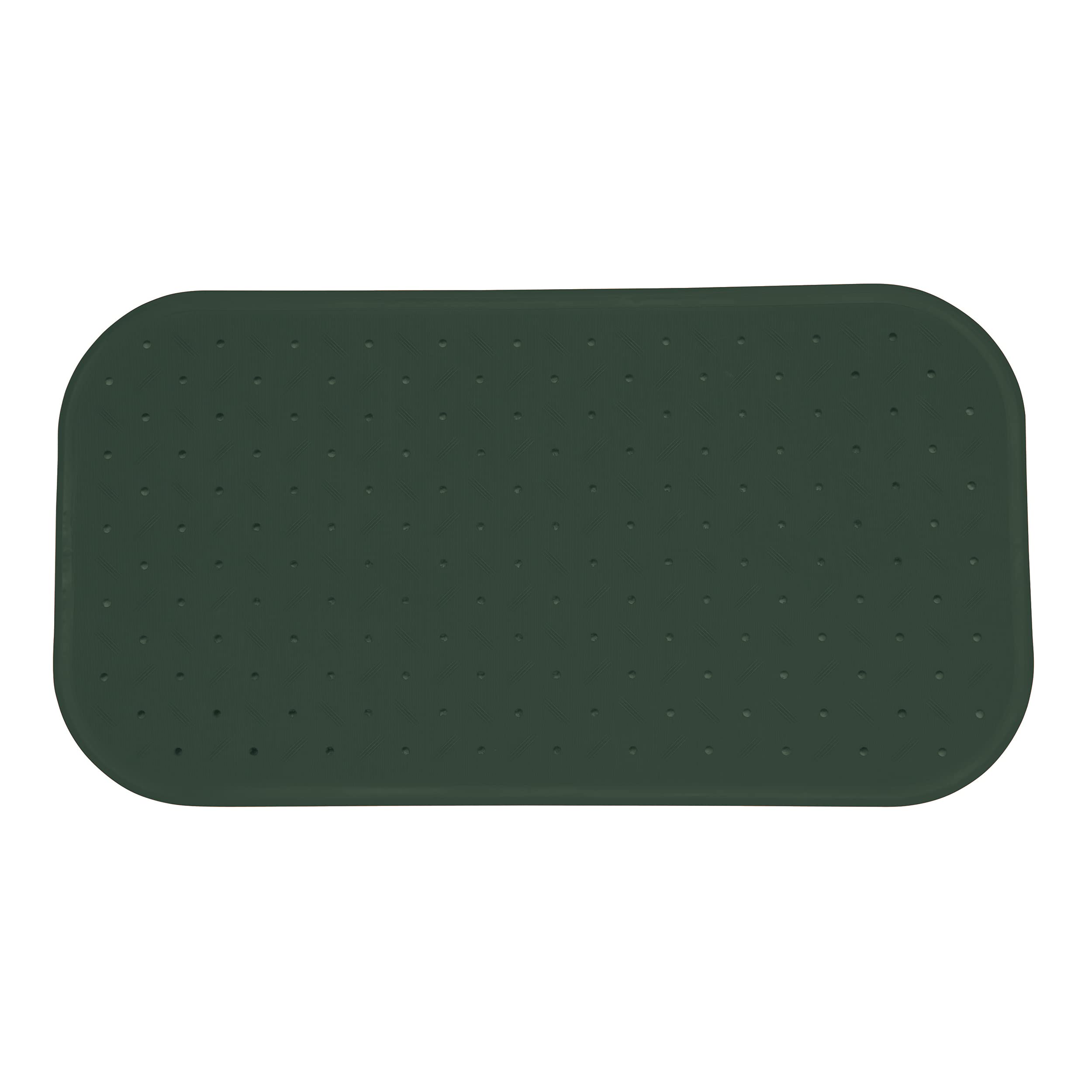 MSV Premium Shower Mat Bath Mat Bath Mat Bath Mat Antibacterial Non-Slip with Suction Cups Dark Green Scented of Roses Approx. 36 x 65 cm Washable at 60 °C