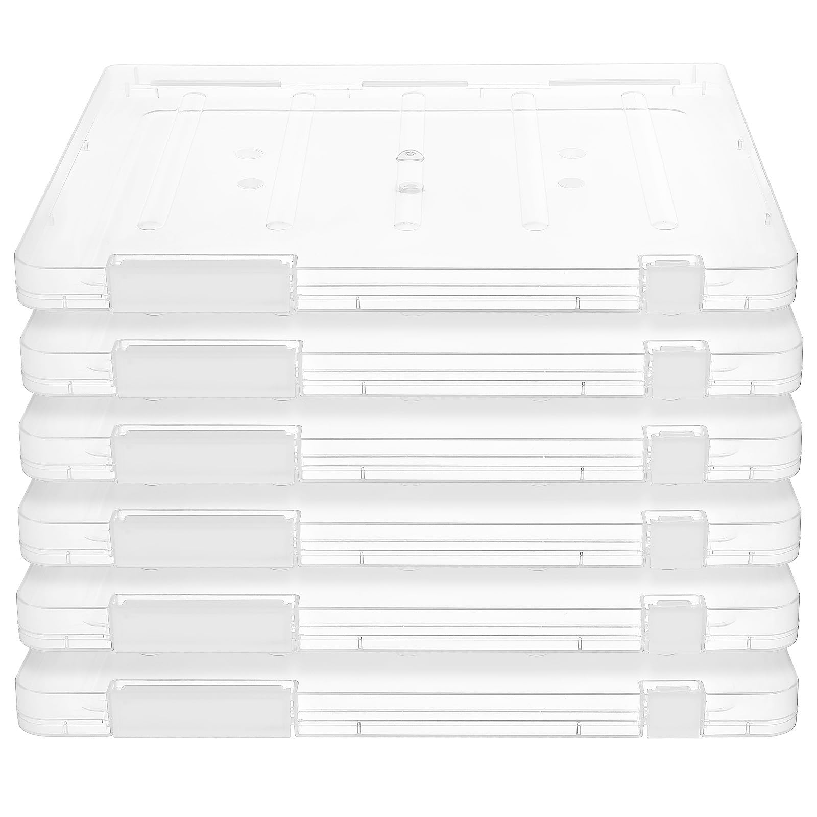 CALLARON Organizador de Documentos Transparente A4 6 Piezas Caja Grande de Plástico Color Claro para Oficina Aula y Hogar Almacenamiento Archivos Papel Uso Múltiple
