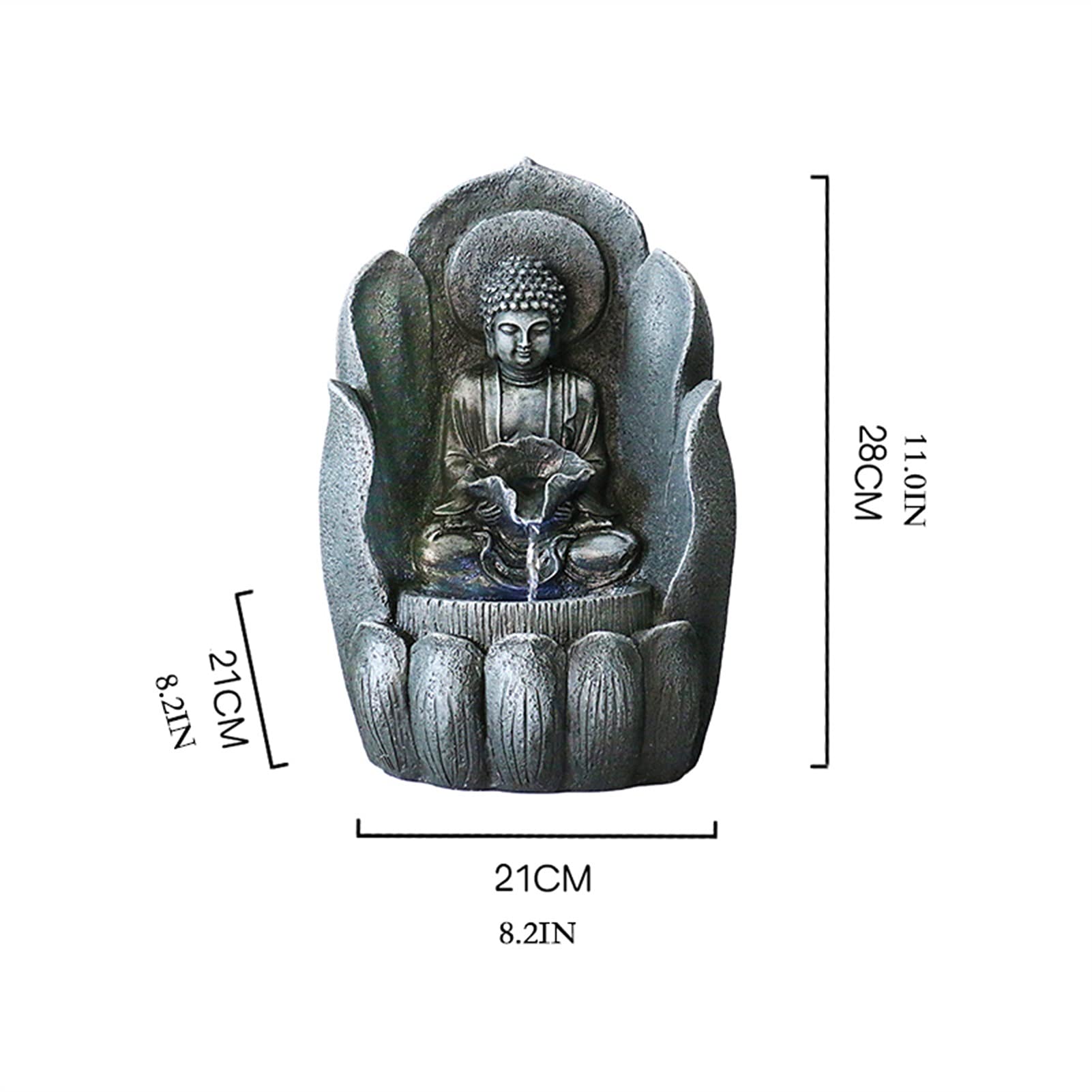 Fontaine de Table Cascades Bouddha Fontaine intérieure Bouddha Bouddha Visage Zen Eau Fontaine Bureau Chanceux Bouddha Statue Fontaine Home décoration Fontaine Interieur/Fontaine de Table Cascade