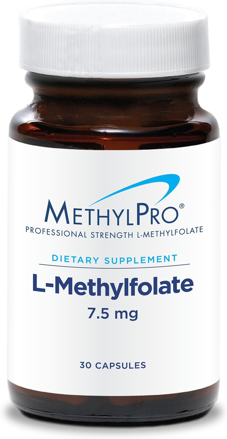 MethylPro L-Methylfolate 7.5 mg - Supports a Healthy Mindset - Active Folate for Methylation Support & Biochemical Reactions - Highly Bioavailable - Flexible Dosing - 30 Servings - 30 Capsules