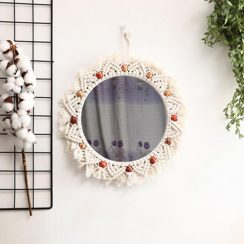 Miroir suspendu macramé bohémien DOITOOL déco chambre cocooning