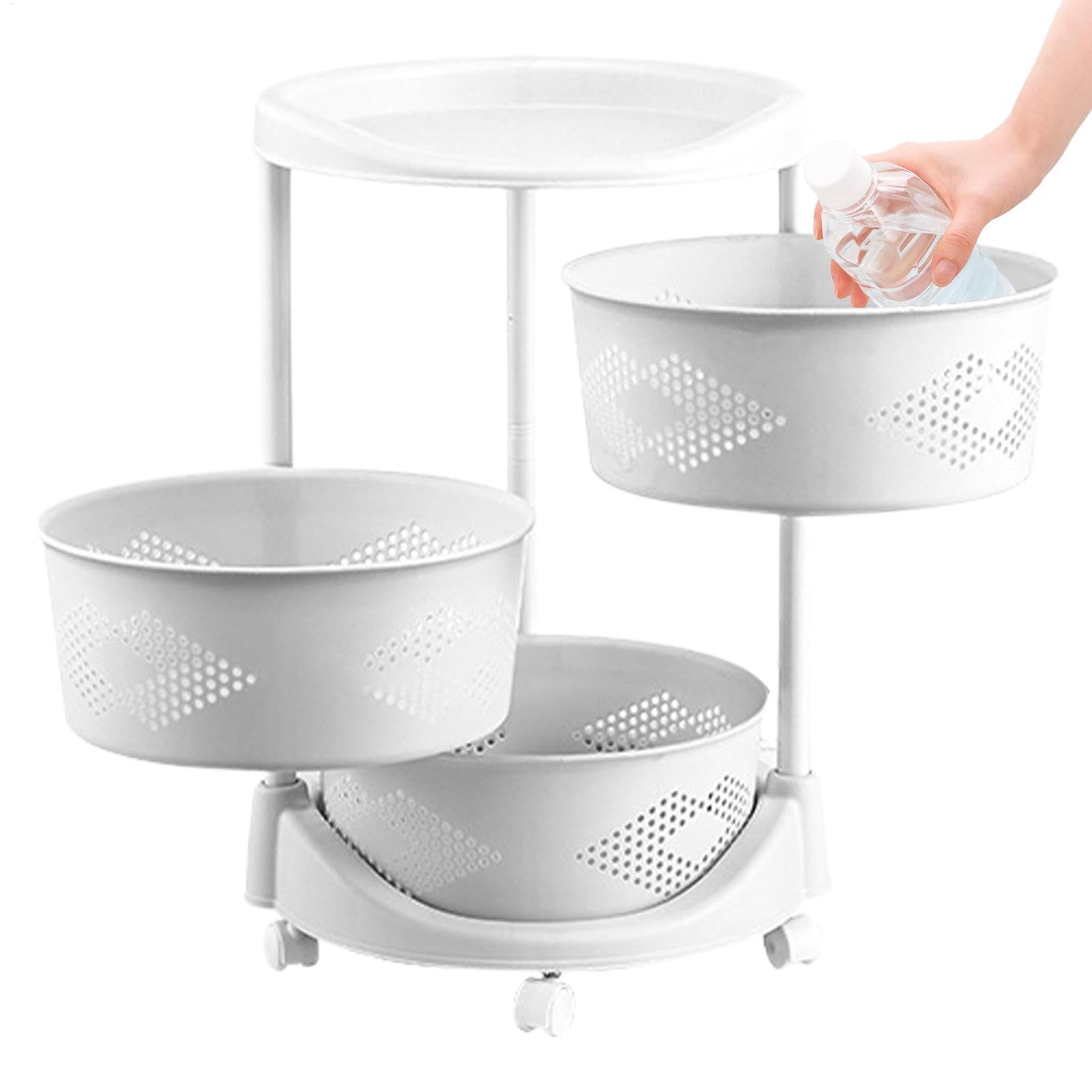 Estantería giratoria de Almacenamiento – 360 estantes giratorios de | Almacenamiento | Estantería organizadora Rolling Storage Cart, Multicapa – Estantería de Almacenamiento de Alimentos práctica