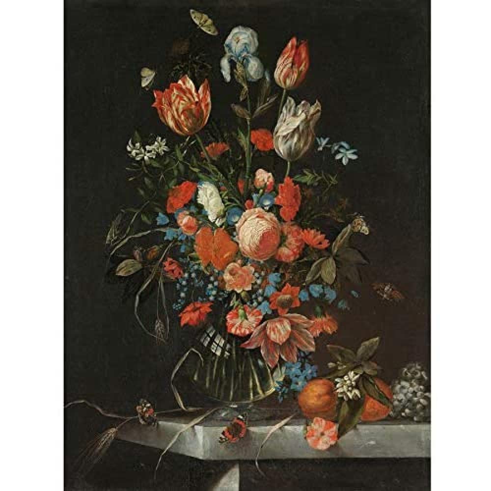 Artery8 Elliger Still Life With Flowers Art Print Canvas Premium Wall Decor Poster Mural