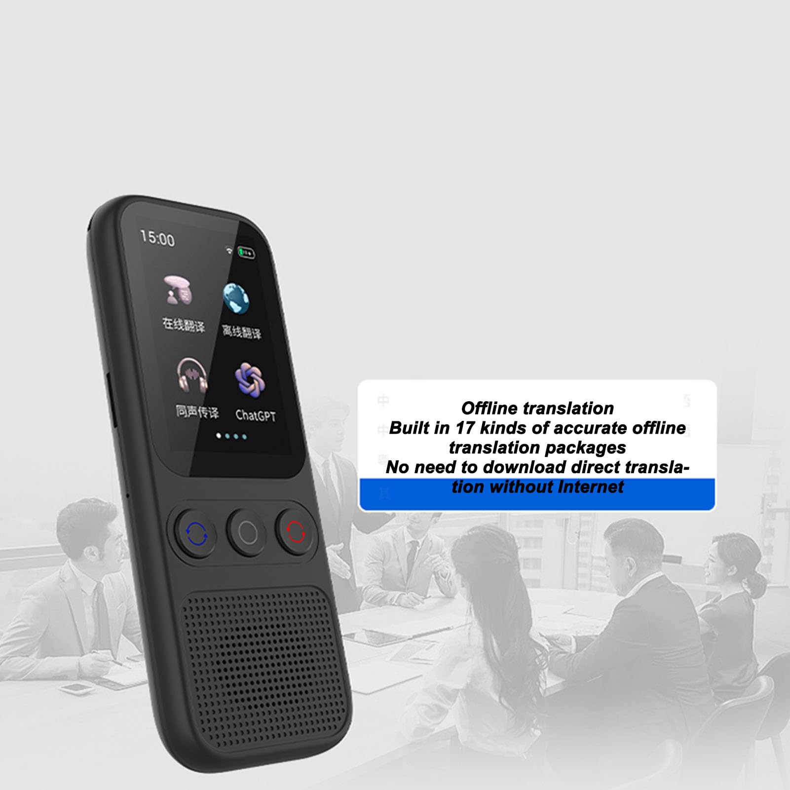 POENVFPO Dispositivo di Traduzione Linguistica AI Smart 138 Lingue di Traduzione Online Riduzione del Rumore Traduttore di Registrazione WiFi per Famiglie Multilingue, Dispositivo di Portatile