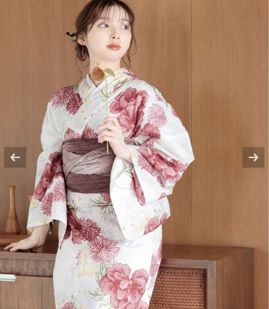 Amazon.co.jp: Dita ディータ 浴衣 大正ロマン牡丹寄せ 5点セット 