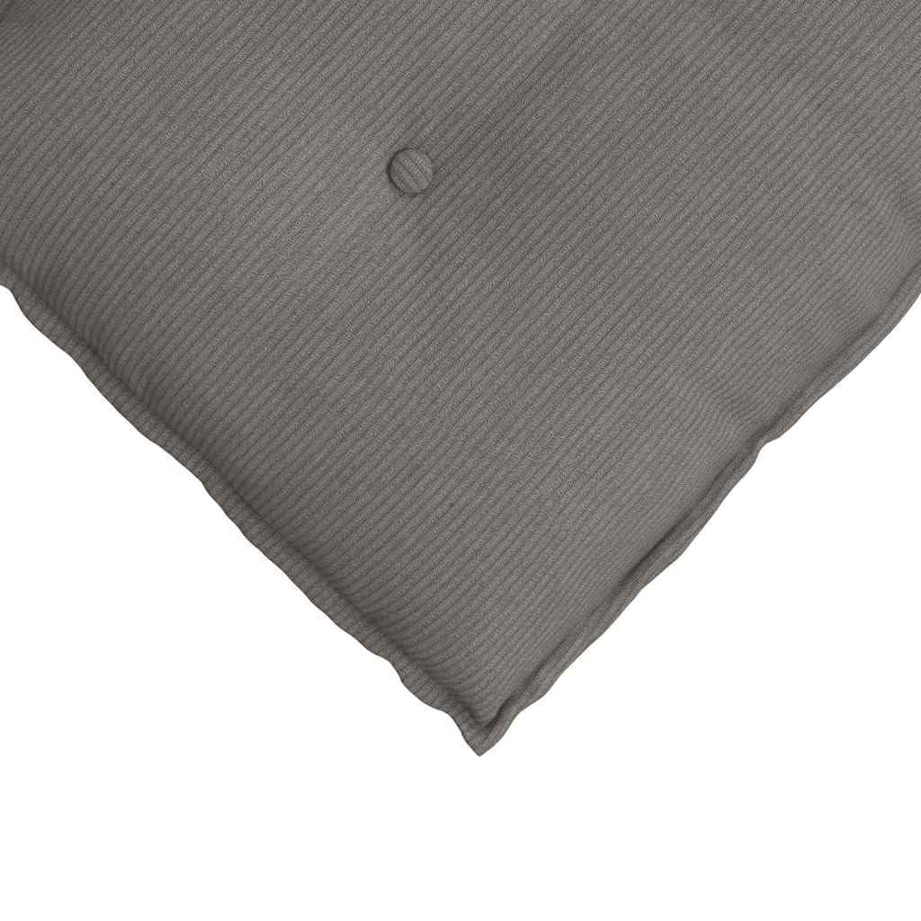Cuscino per la schiena grigio chiaro, 60 x 50 cm, tessuto a coste con rivestimento sfoderabile, cuscino di sostegno ergonomico per divano, letto, ufficio, ideale per leggere, guardare la TV
