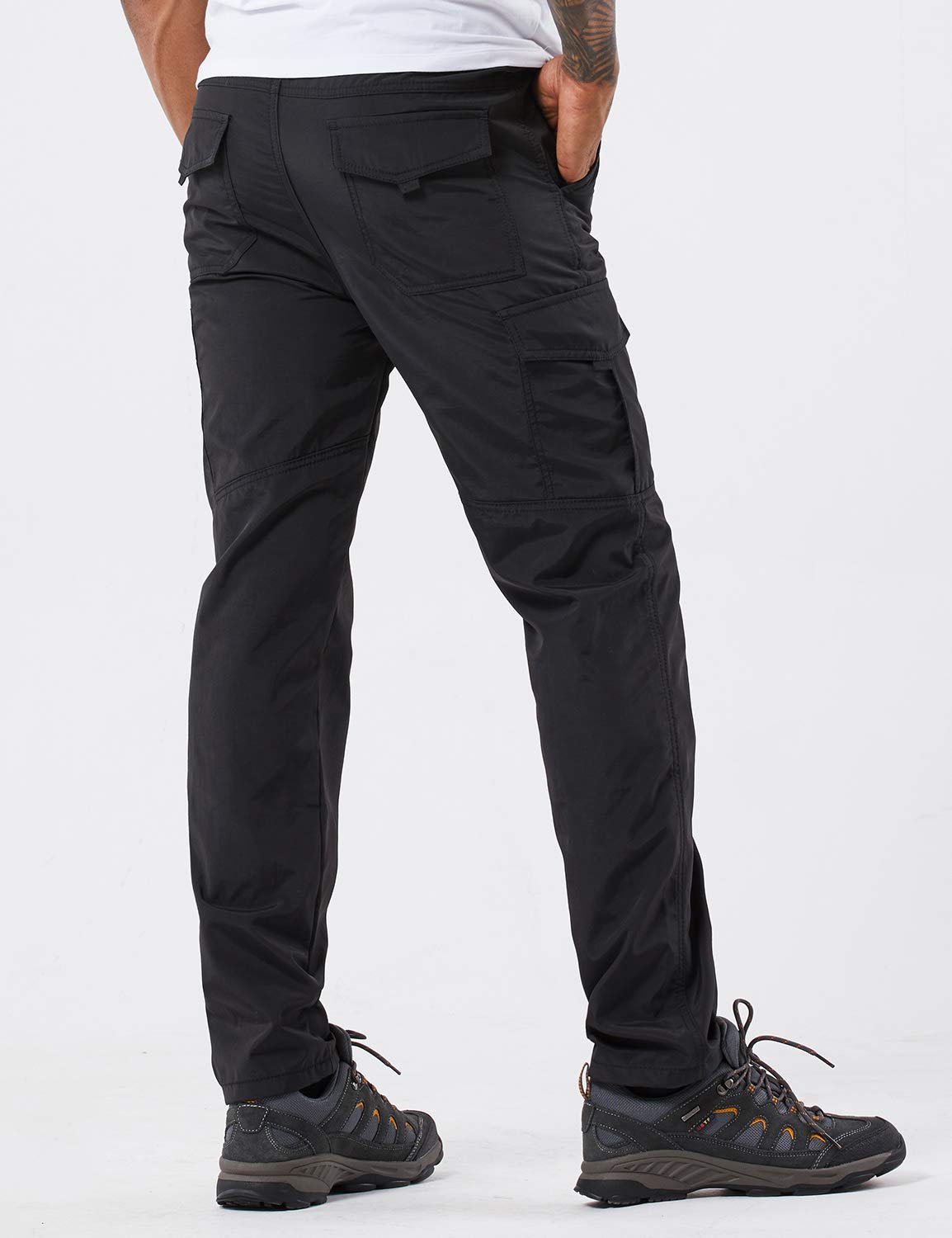 Pantaloni da trekking da uomo, in softshell, con cintura/asciugatura rapida, impermeabili, antivento