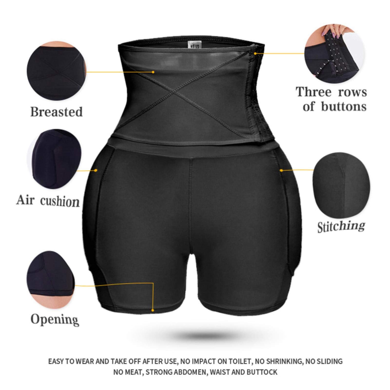 Butt Lifter Hose für Damen Gepolsterte Gefälschte Hüfte Butt Lifter Slim Taille Trainer Frauen Shapewear-Arpicot Low Waisted,S