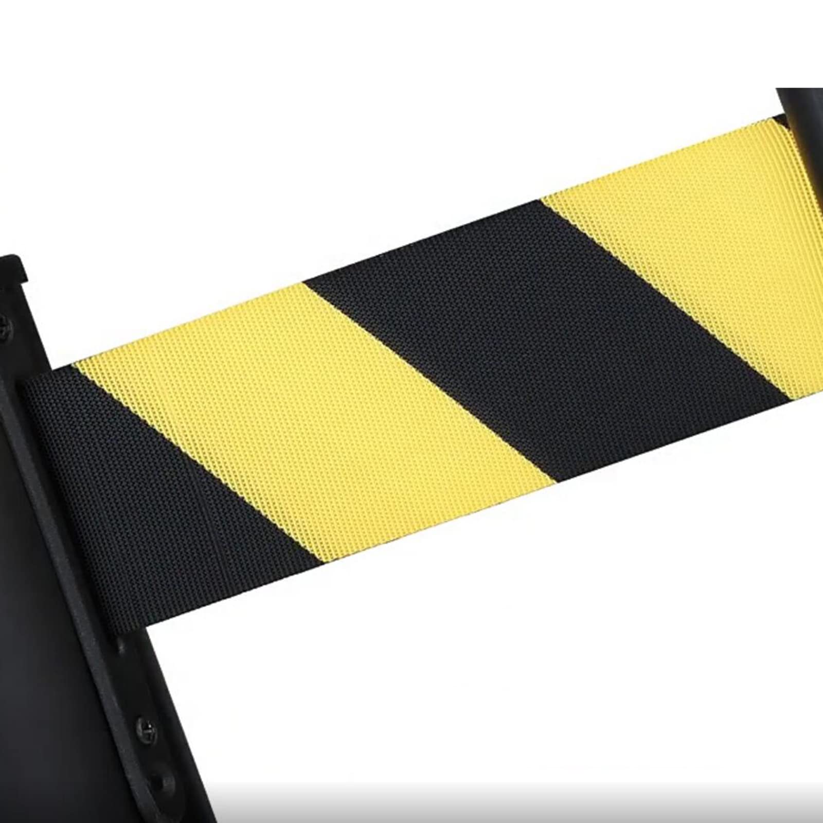 Cinta De Seguridad Retráctil De 5 M – Cinta De Control De Multitudes De Acero Inoxidable para Montaje En Pared, Ideal para Postes Y Barreras De Seguridad – Negro/Amarillo