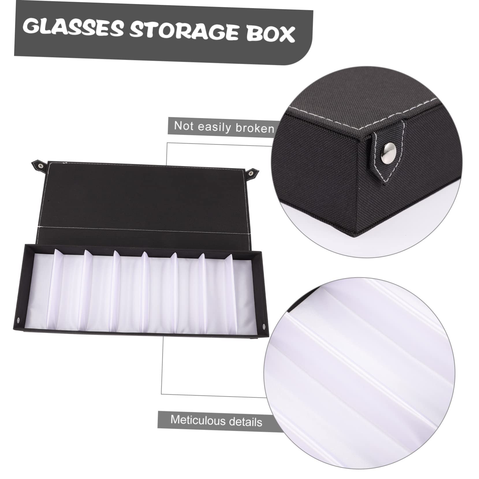 ULTECHNOVO 2piezas Organizador De Gafas De Sol y Lentes Estuche De Almacenamiento Ranuras Caja De Exhibición y Elegante Protección contra Agua y Suciedad para Uso Diario
