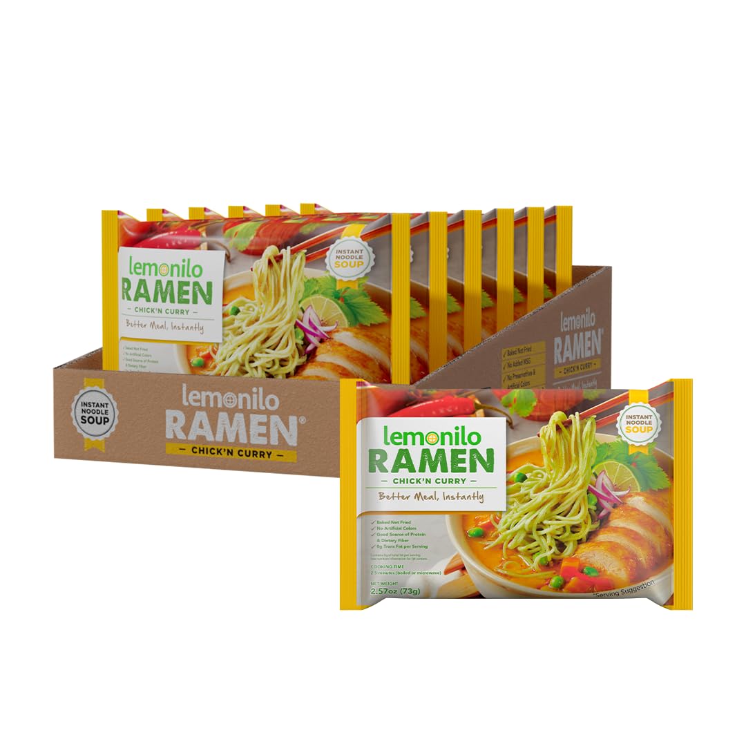 Amazon.com : Lemonilo Ramen - Chick'n Curry Soup - Healthy Instant