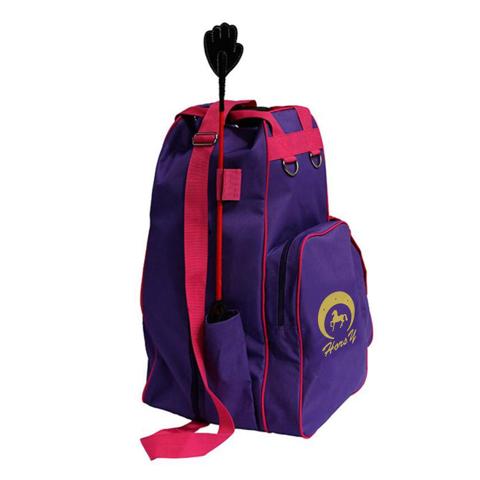 #N/A/a Mochila Ecuestre portátil Casco de Montar a Caballo Botas Bolsa de Pantalones para Deportes al Aire Libre - Púrpura