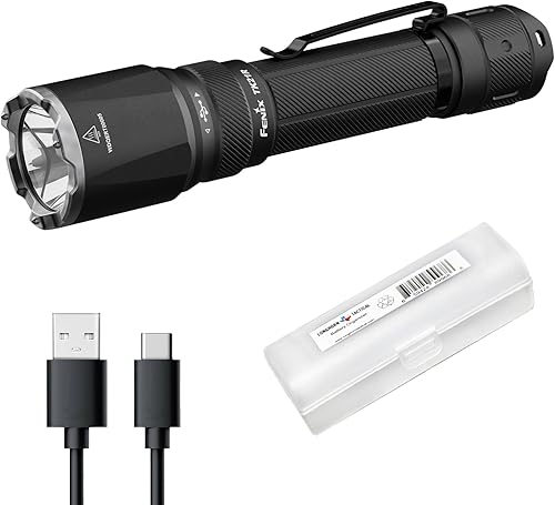Fenix TK21R Linterna táctica, 3600 lúmenes de alto lumen USB-C, recargable, carga rápida, compacta, impermeable, operación de una sola mano con