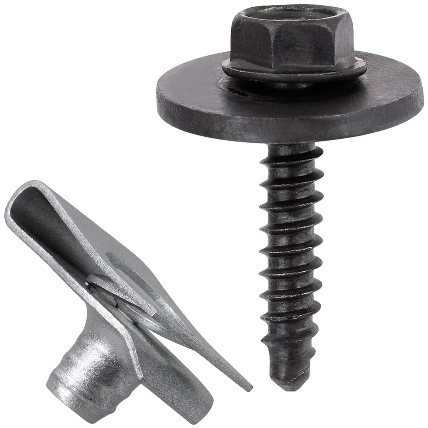 OAUTOO 10Sets M4.2-1.41 (#8) Bumper Cover Fender Liner Splash Shield Bolt & Nuts Kit for GM 11570498 11516397