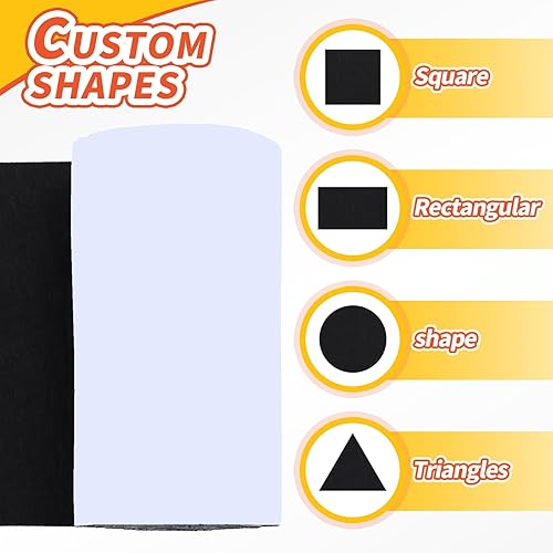 Miniatura 3 de VOCOMO Almohadillas de fieltro para muebles, tiras de fieltro con respaldo adhesivo, almohadillas de fieltro cortables para silla, protectores de