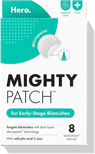 Mighty Patch Micropoint for Blemishes from Hero Cosmetics - Hydrocolloid Acne Spot Treatment Patch for Early Stage Zits and Hidden Pimples, 395 Micropoints (8 Patches)
