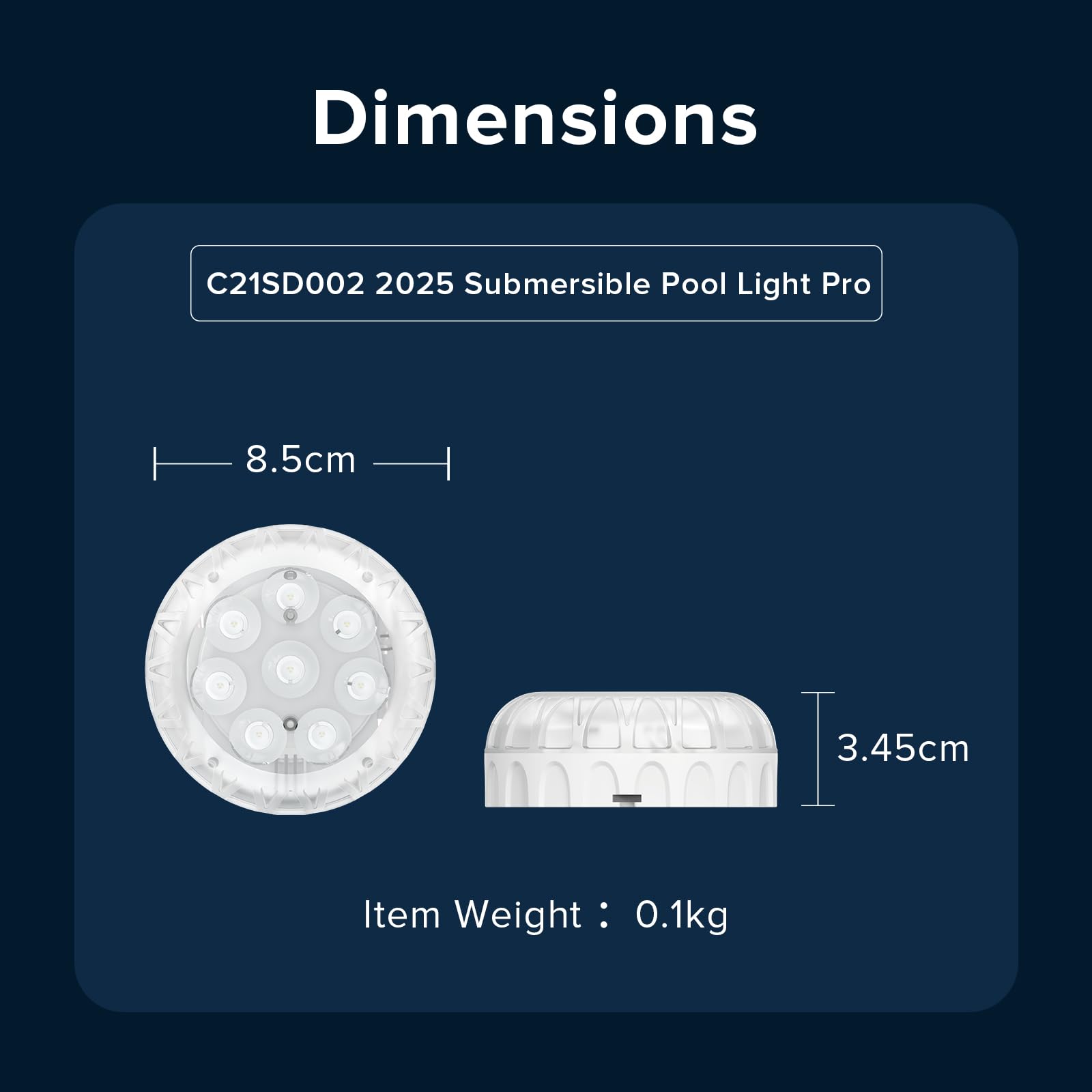 SANSI Luce Subacquea con Telecomando, Luci LED per Piscina con 20 Colori RGB, IP68 con Magneti e Ventose, Per Piscine, Acquario, Fontana, Idromassaggio, Decorazione per Feste, 2 Pezzi