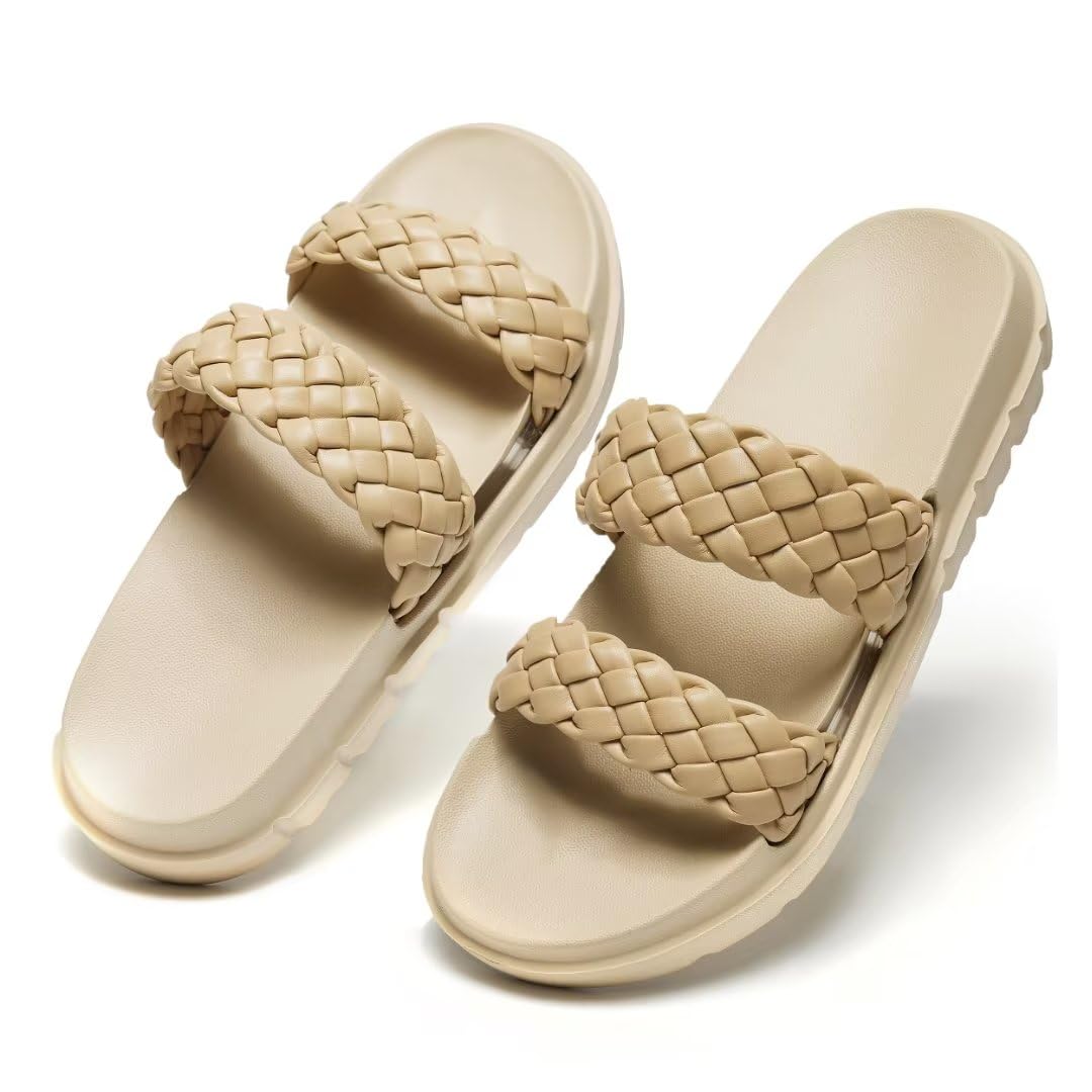 MEGNYA Womens Classic Platform Open Toe Slides, LightWeight Casual