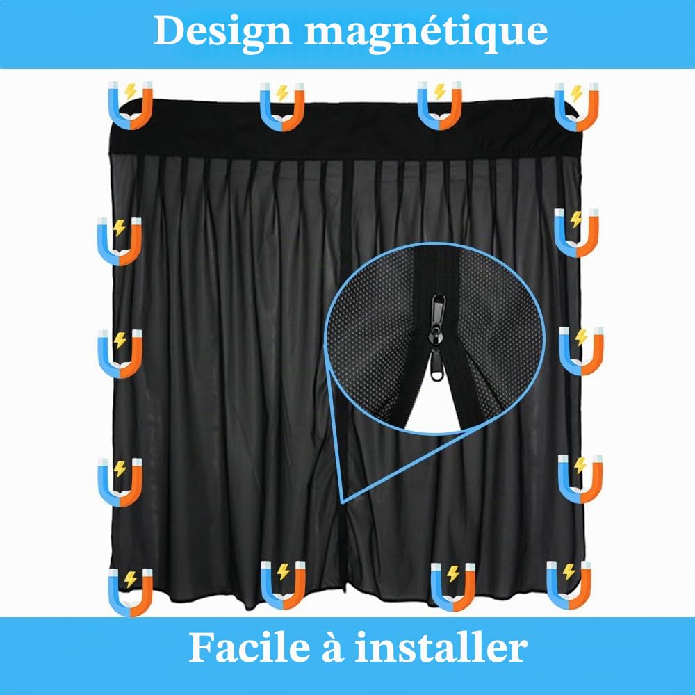 Porte Arrière Moustiquaire Magnétique pour Renault Kangoo 2007-2025, Moustiquaire pour Camping en Plein Air, Voiture Filet, 140 * 160cm