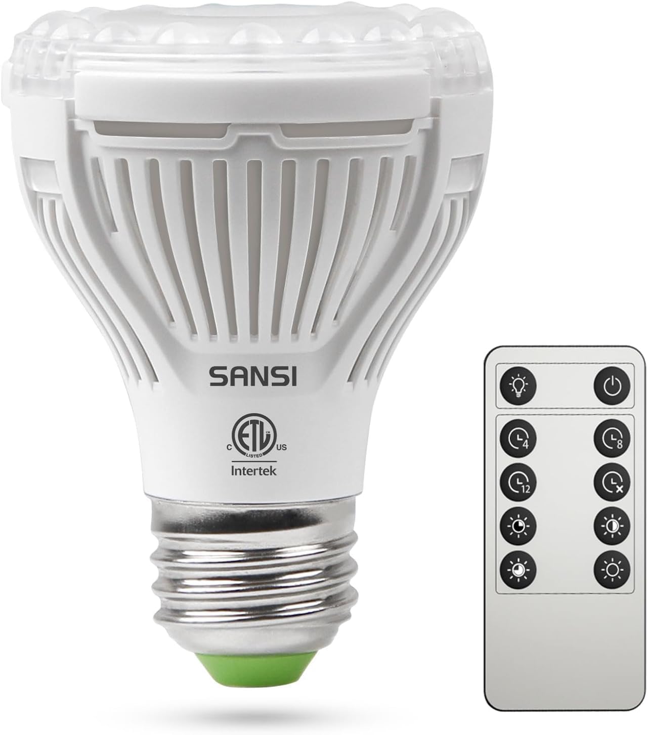 Dimmable Grow Light Bulb, Full Spectrum with Remote Control, Auto On Off Timing 4 8 12 Hrs, 10W PAR20 (150 Watt Equiv) Grow Lamp with Optical Lens for High PPFD, Energy Saving for Indoor Plants