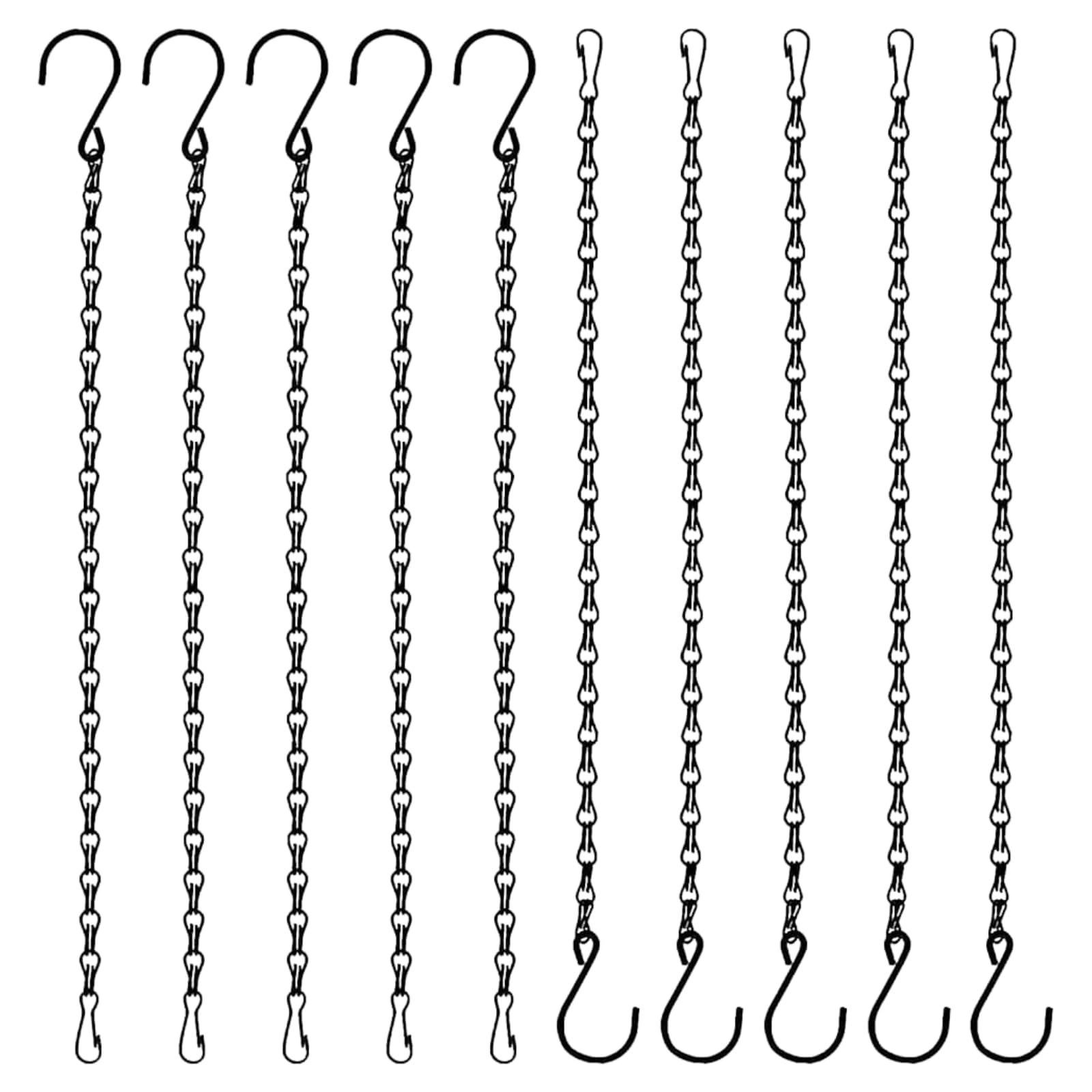 Heavy-Duty Black Metal Hanging Chains 15 inche for Garden and Home Décor Multi-Purpose Plant Hangers for Flower Pots, Bird Feeders Planters, Lanterns Wind Chimes, and Decorative Ornaments (5)-image-33