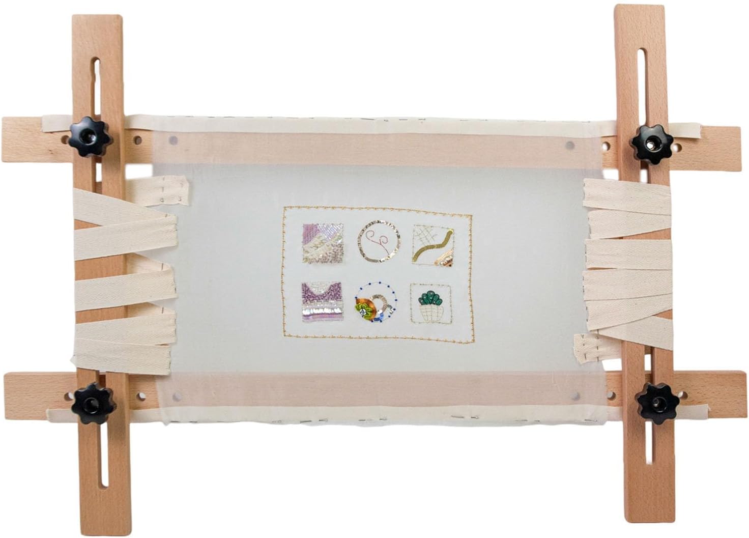 Generic Adjustable Needlepoint Embroidery Tapestry Scroll Frame, Rectangular Stretcher Frame for Quilting & Stitching, 70x50cm