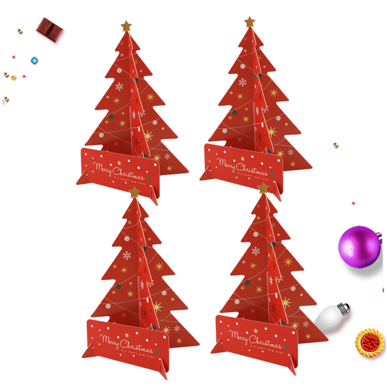 EXCEART 12sätze Weihnachtskarten Kreative Farbenfrohe Grußkarten Mit Weihnachtsbaum-design Für Festliche Anlässe Inklusive Umschläge Für Familie Und Freunde