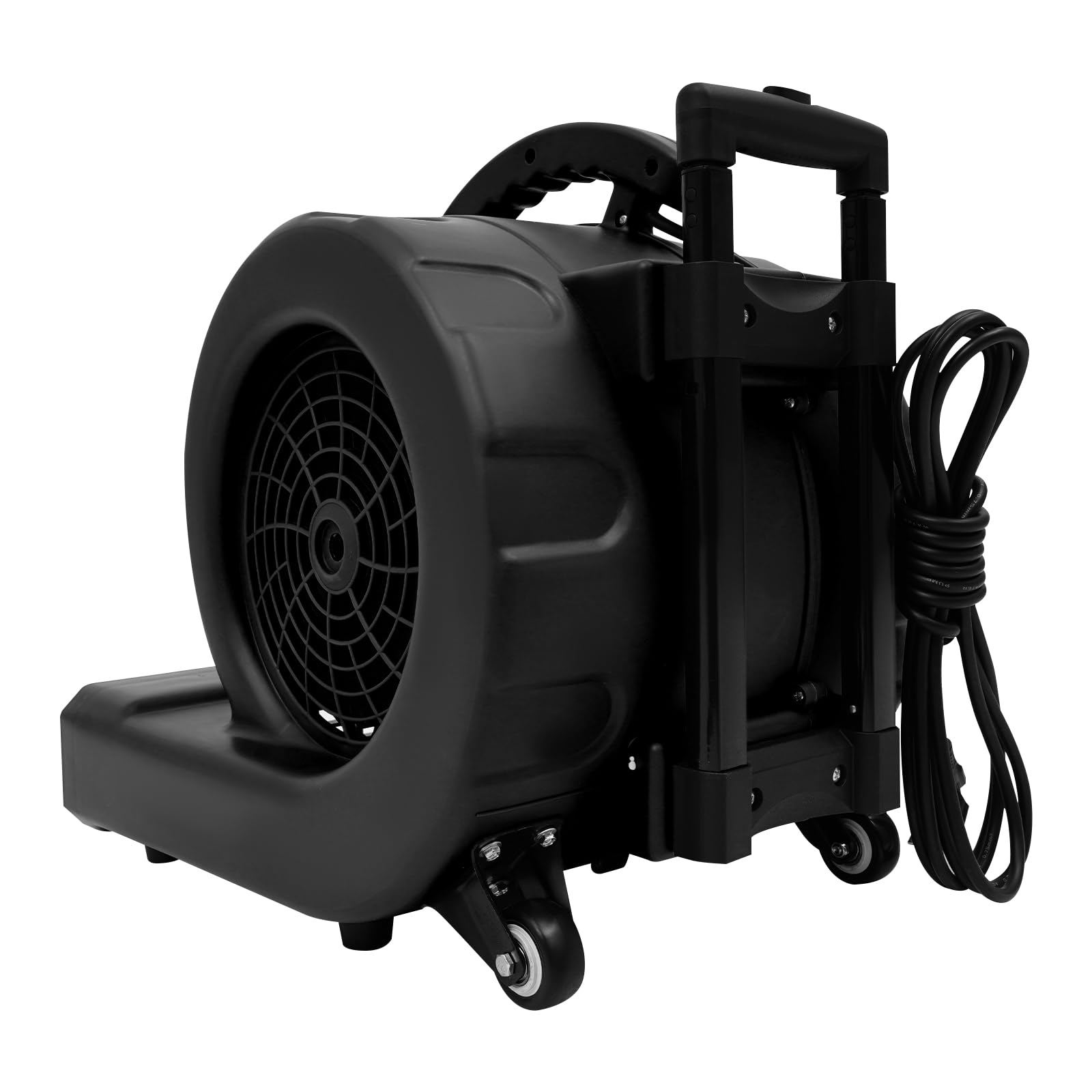 750W Industrial Soplador eléctrico de suelo con 3 niveles de velocidad, ventilador de suelo portátil, ventilador radial para alfombras, secado de suelos, deshumidificación, ventilación (negro)