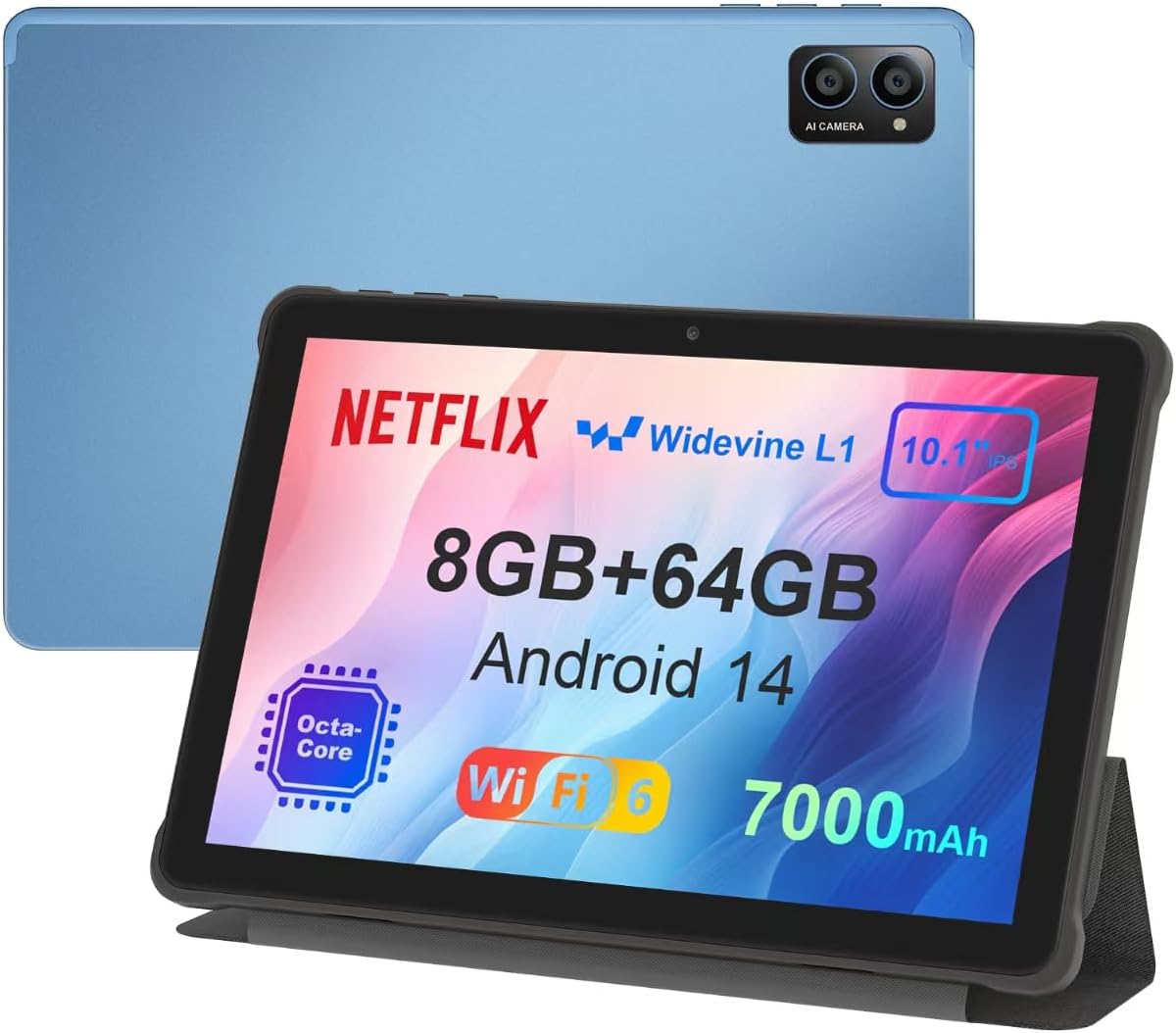 【2025初登場】AWOW UTBook アンドロイド 14 タブレット 10インチ、8GB+64GB+1TB拡張、WidevineL1 Netflix対応、8コアCPU A523 アンドロイド タブレット、7000mAh+フル機能タイプC+WIFI6+BT5.0、OTG+顔認識+無線投影+ルメタルボディ + スタンド機能ケース