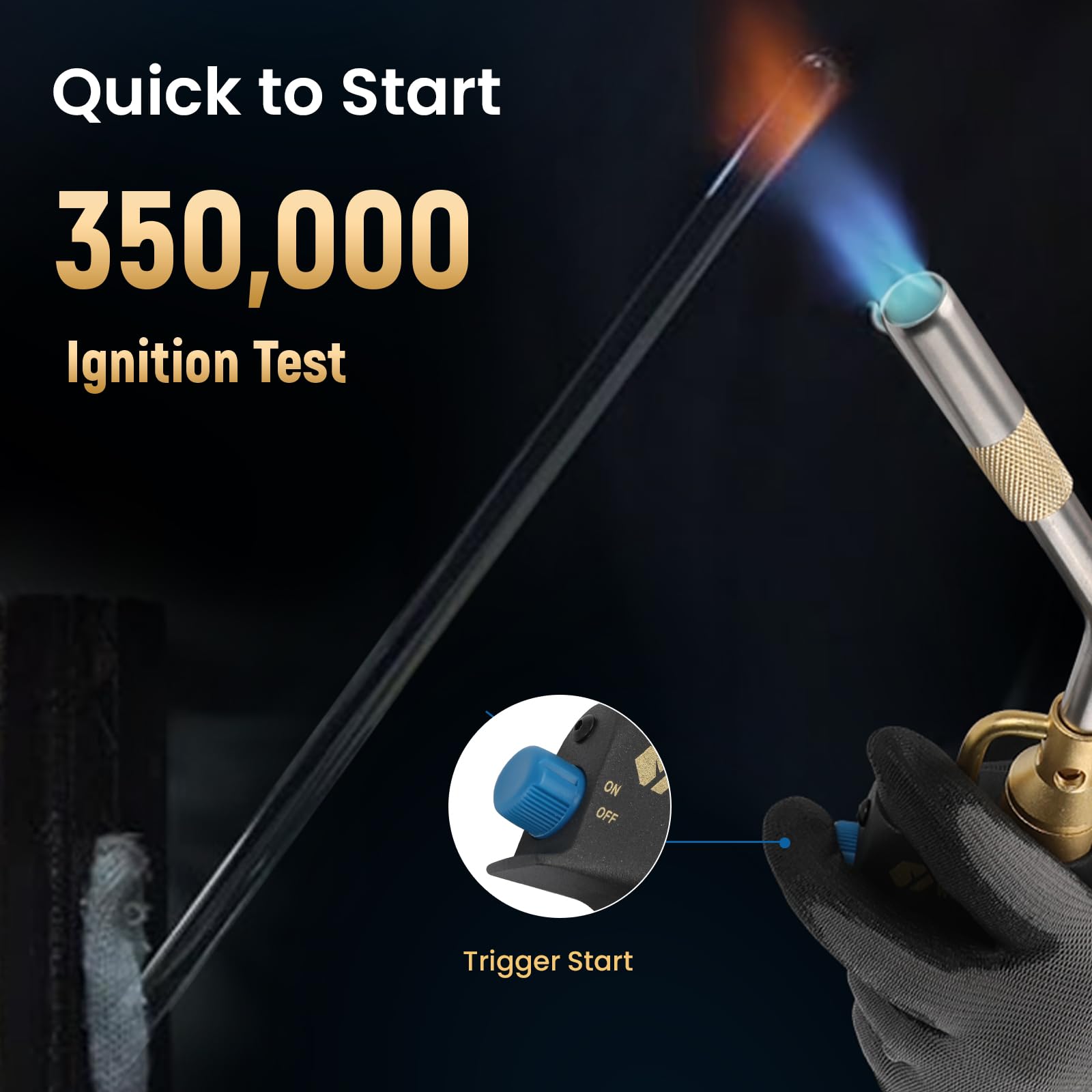 Cabezal de antorcha de propano, antorcha de gas de mapa con encendedor y llama ajustable, soplete de mano con combustible de gas propano MAPP MAP PRO, para fontanería, soldadura, iluminación, fogatas