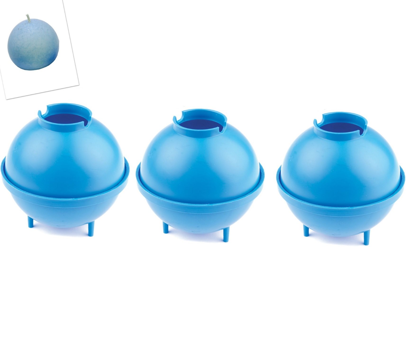 Proops Set x 3 Sphere Round Candle Moulds 3" 75mm Dia UK Made (S7590). Free UK Postage