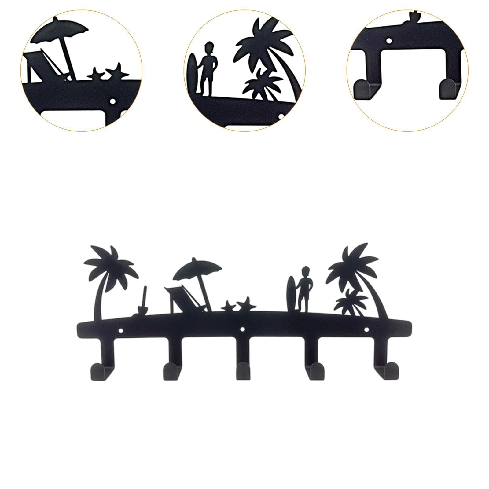 Portachiavi Parete Ferro 5 Ganci Decorazione