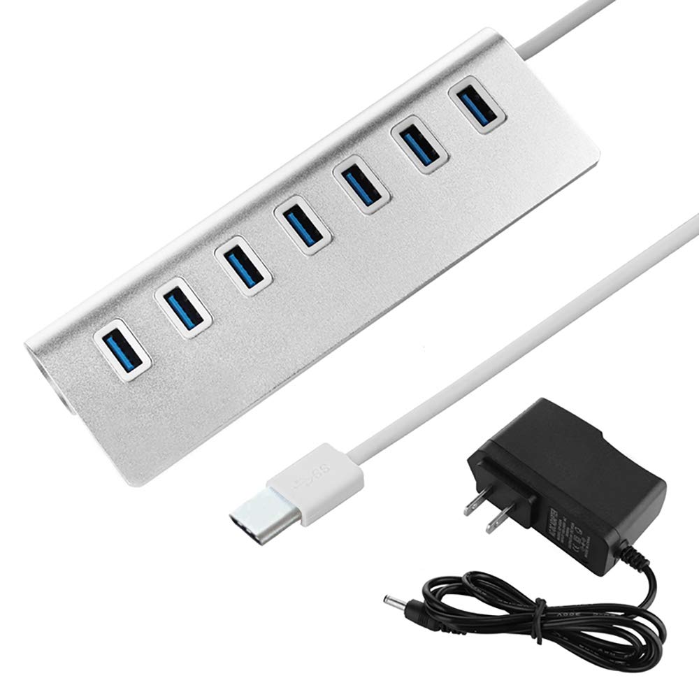 USB 3.0 7ポートハブ 電源アダプタ付き Amazon | USBハブ セルフパワー 3.0 ACアダプター付き 7ポート同時充電