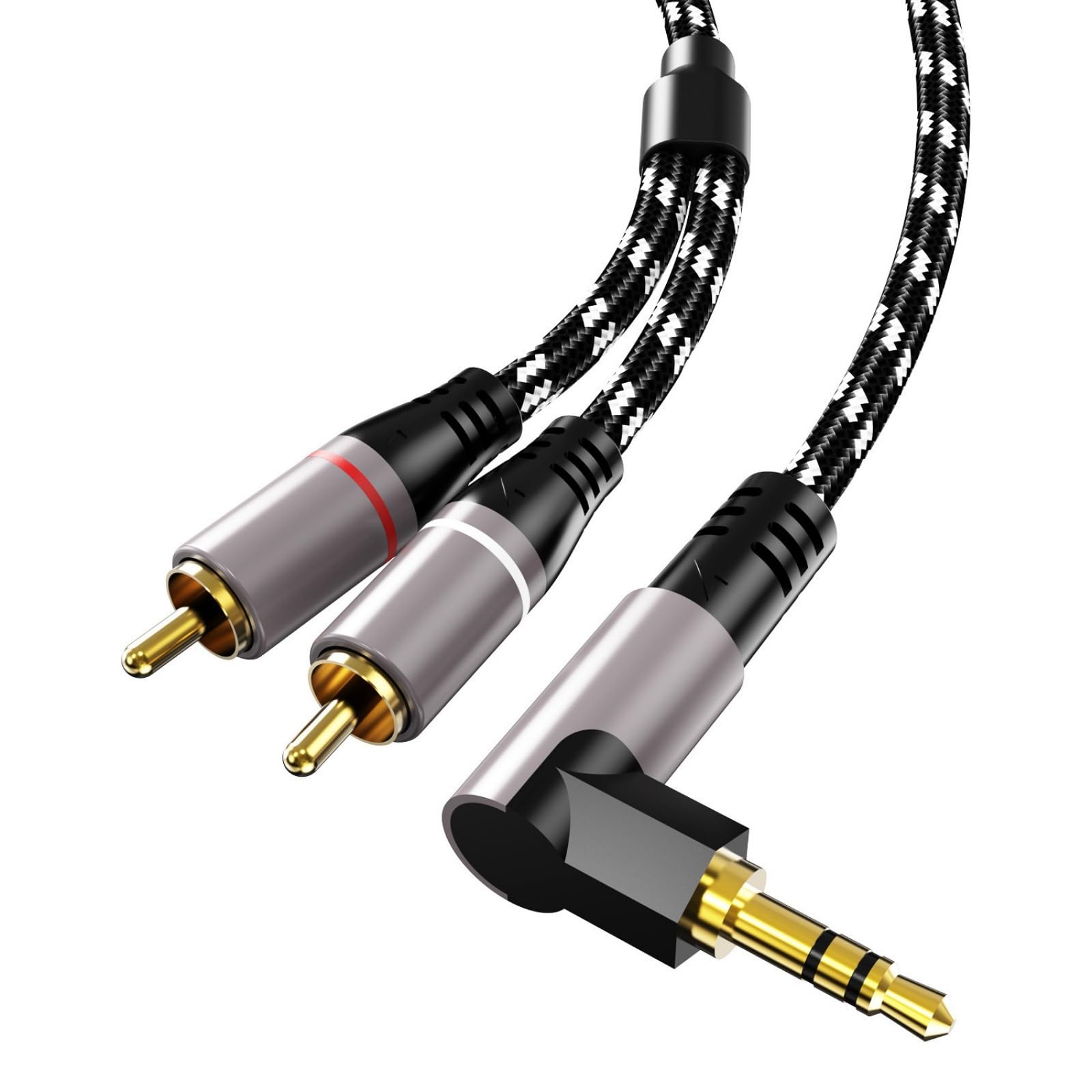 RCAオーディオケーブル 編組シールド Amazon | OOLA.DETAL 3.5mm~2RCAオーディトリケーブル編組シールド