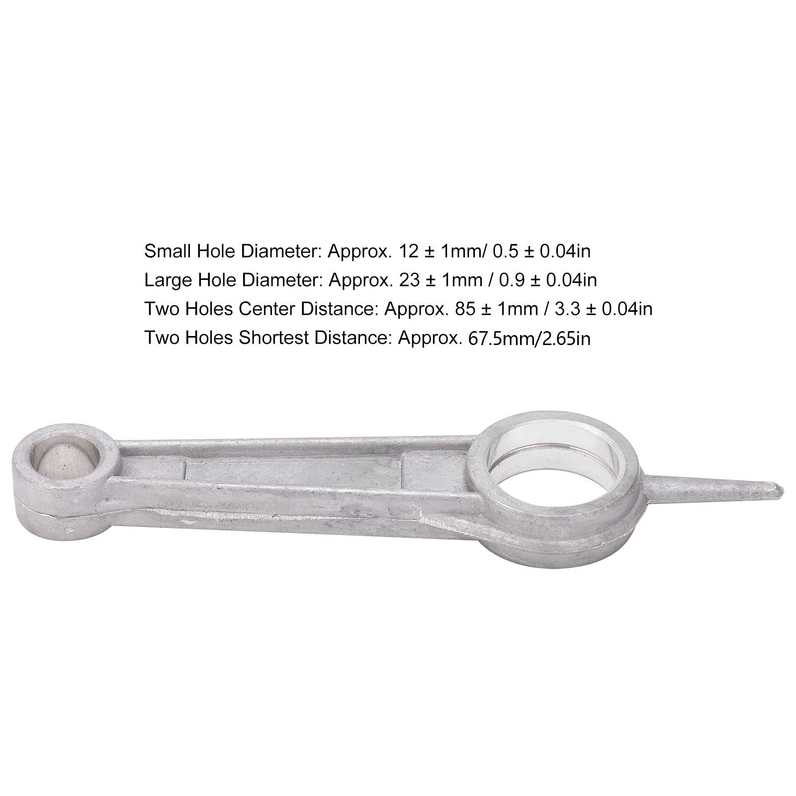 Biella Albero Motore in Alluminio Pressofuso Doppio Foro, 12x23x85mm Biella Albero Motore Compressore D'aria Accessori Pistone