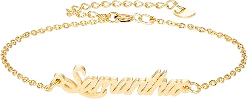 HUAN XUN - Collar con nombre personalizado en plata dorada