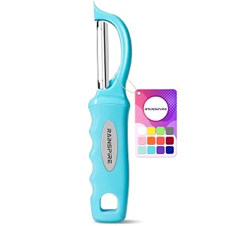 Rainspire Vegetable Peeler Potato Peelers for Kitchen, Sharp Stainless Steel Blades Veggie, Comfortable Handle Fruit Peeler, Carrot Peeler Apple Peeler Dishwasher Safe, Blue, 1-Pack - Amazon product rated Grade A