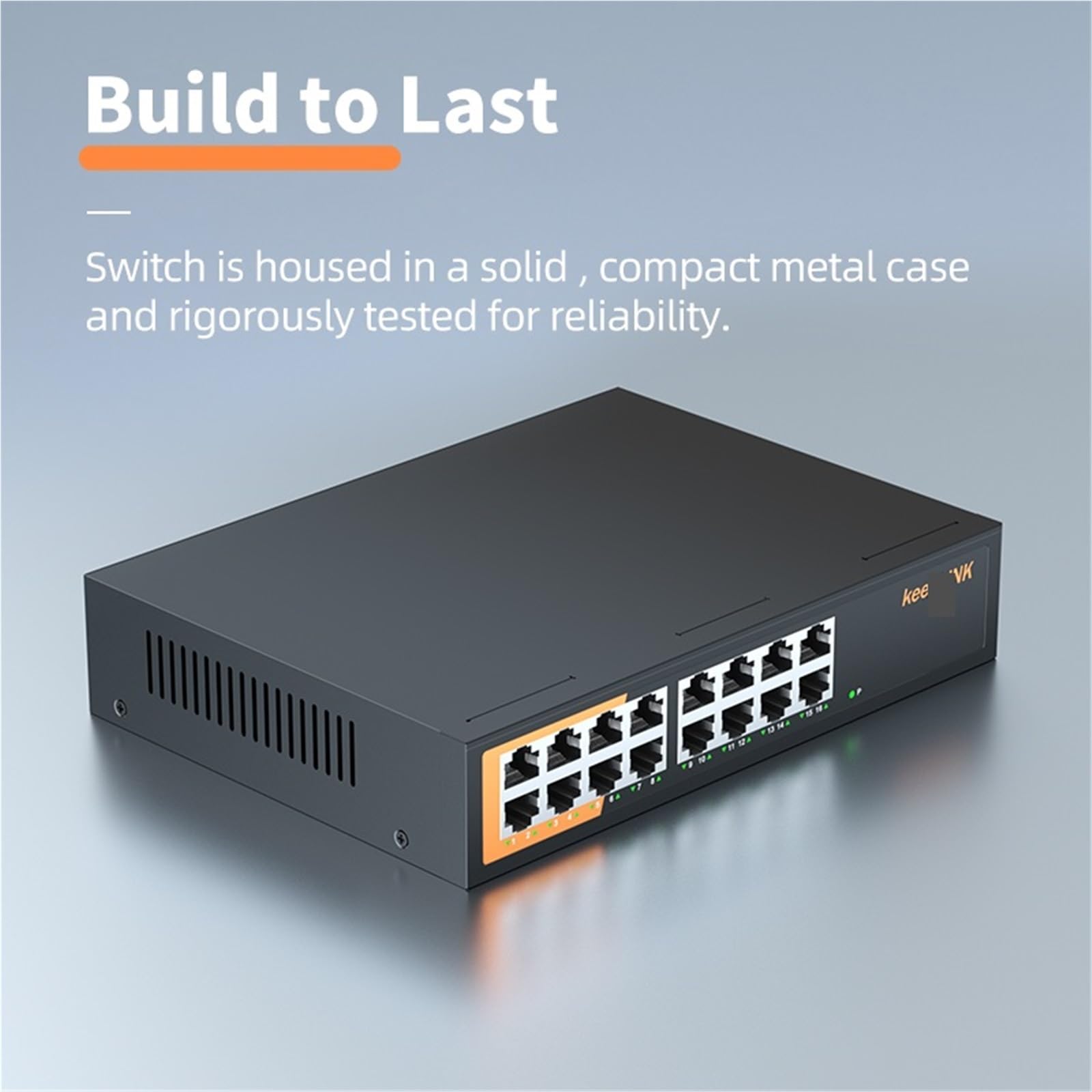 Switch Gigabit Ethernet a 16 porte Plug and Play non gestito (interruttore con spina europea)