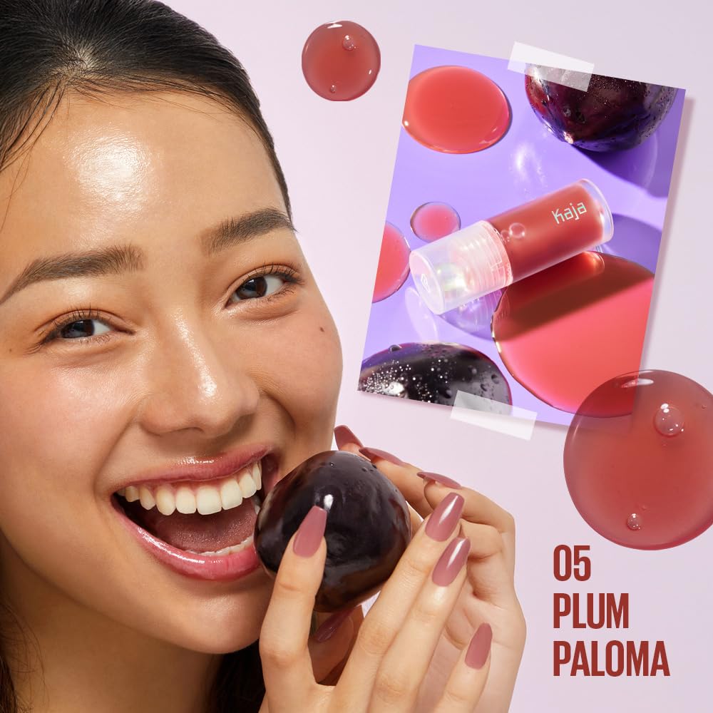 Lip Plumping - Juicy Glass 05 Plum Paloma | Hidratante, se siente rellenado y ligero con aceite de frutas de árbol vitamínico, vegano, libre de crueldad, tinte transparente brillo plumper, de 2
