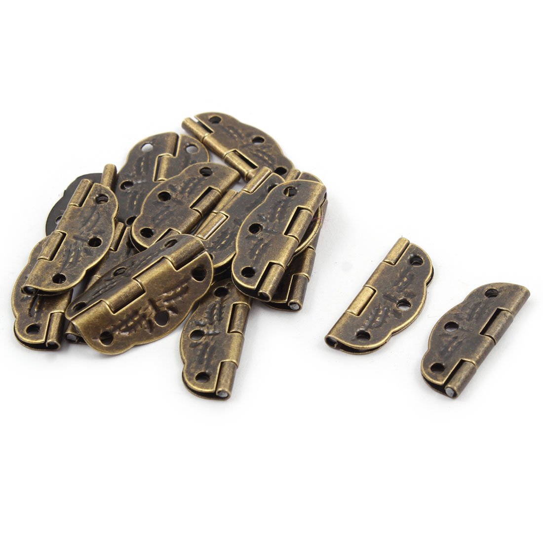 Lot De 16 Charnières Vintage Ton Bronze – 46x36mm – Quincaillerie Style Rétro – Uxcell