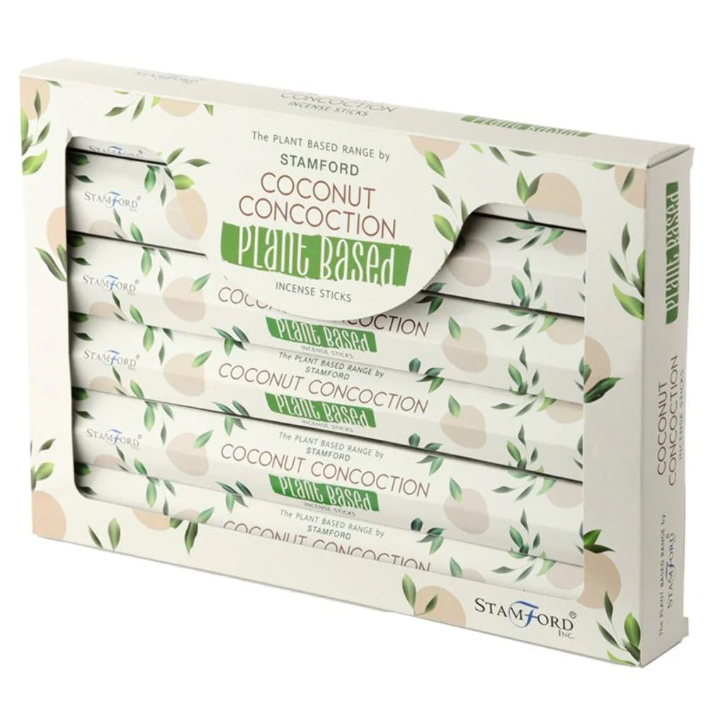 Puckator Stamford Premium Plant Based Hex Incense Sticks - Coconut Concoction Scent - Spiritual Insensé Sticks - Zen Meditation Gifts - Organic Insense - Insencesticks - Rituals Fragrance Sticks -20