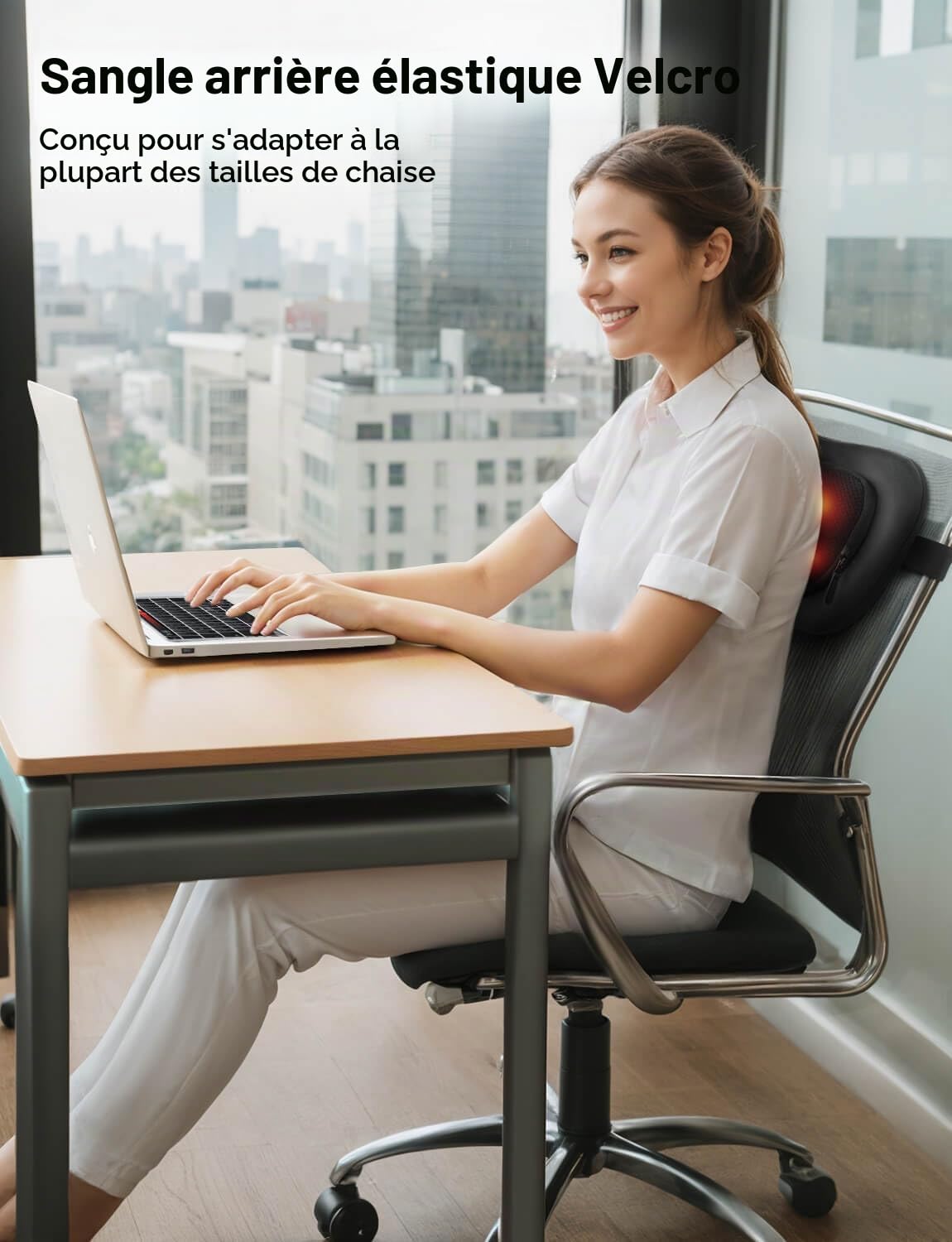 ALLJOY Coussin de Massage Shiatsu - Masseur Dos Chauffrant avec 4 Nœuds et 3 Vitesses Réglable, Têtes de massage rotatives 3D améliorées,Cadeau pour Femme/Homme, Portable pour Maison Bureau Voiture