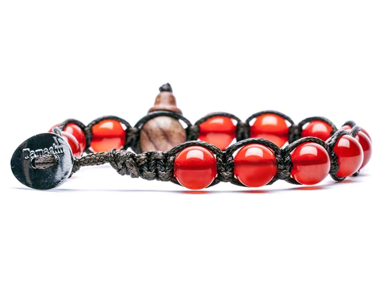 Tamashii - Pulsera tibetana de ágata de color rojo pasión BHS900-124 MainApps