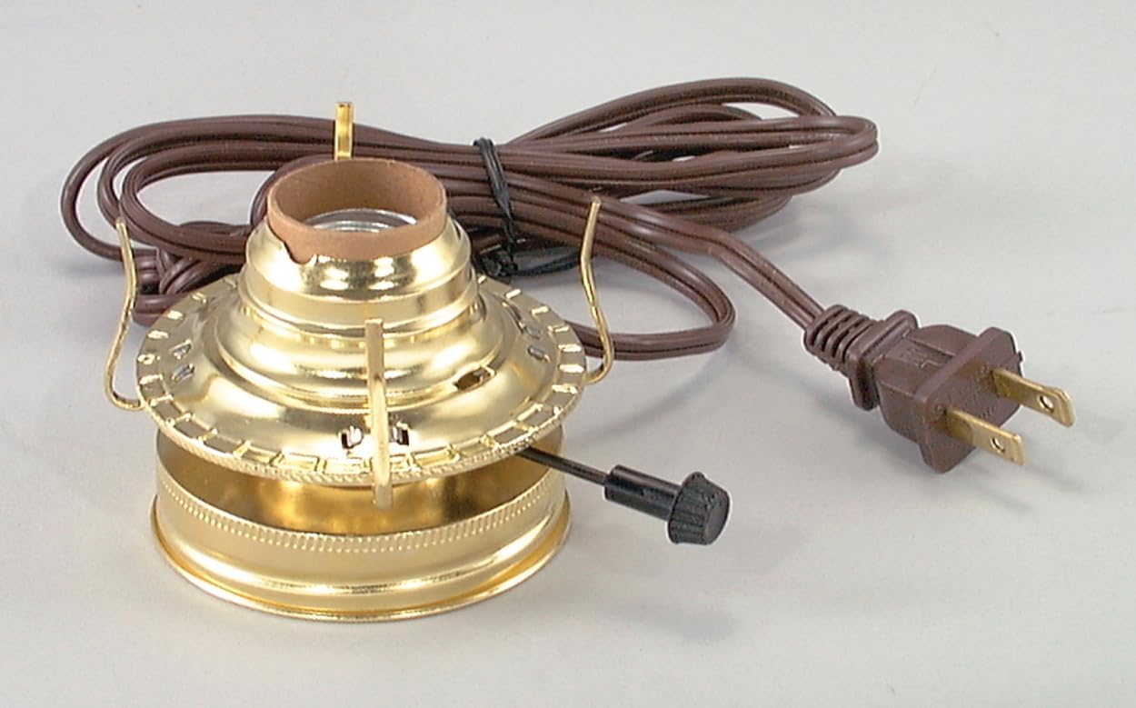 B&P Lamp® Mason Jar Adaptor with White Cord
