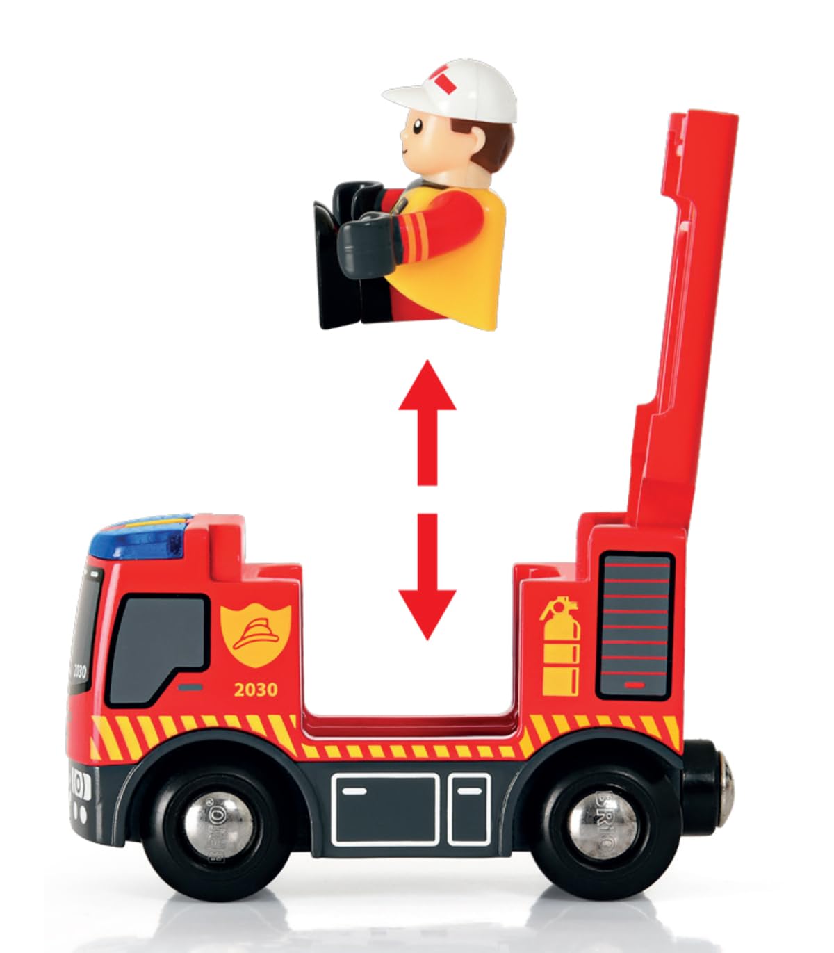 BRIO World - Set de Ferrocarril de Bomberos, Ferrocarriles, Set de Construcción de Madera, Tren Juguete, Juguetes Niños 3 Años o más, Juegos Educativos 3 Años