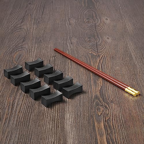10PCS Chopstick Rests Alloy Chopsticks Holders For Holding Spoon Forks Knives(Black) - Thumbnail 3