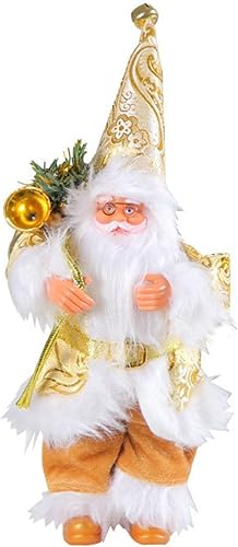 BFYDOAA Figuras de Papá Noel de 10 pulgadas, colección en miniatura, colgante de Papá Noel para árbol de Navidad, chimenea, centros de mesa (rosa)