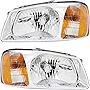 Gold Shrine For Hyundai Accent Headlight 2000 2001 2002 Driver and Passenger Side Headlamp Assembly Replacement